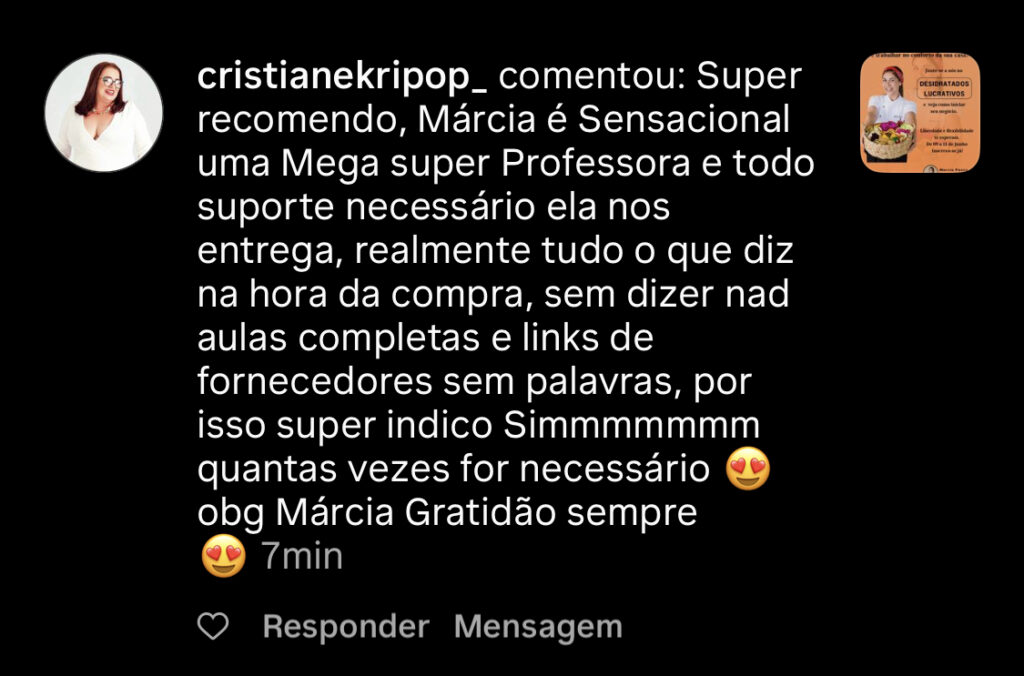 Depoimento de aluna