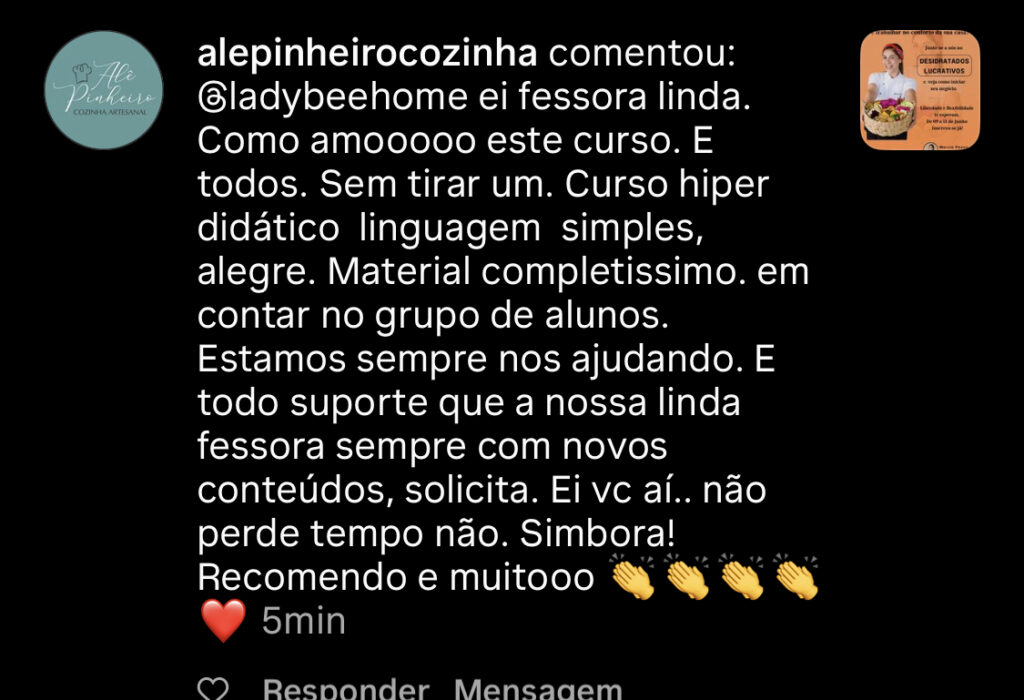 Depoimento de aluna