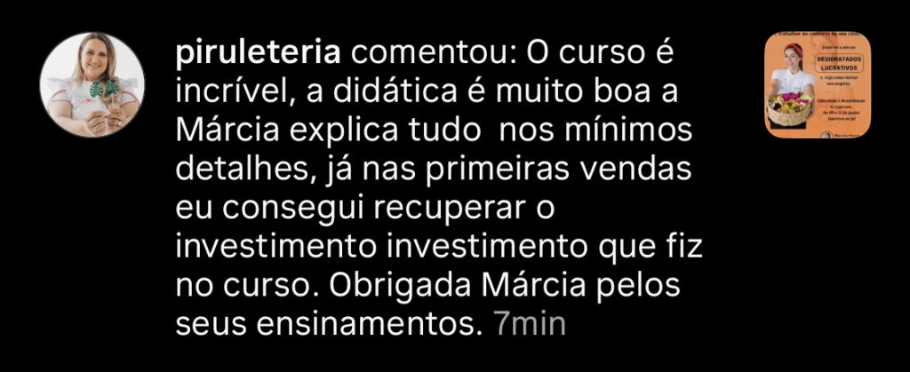 Depoimento de aluna