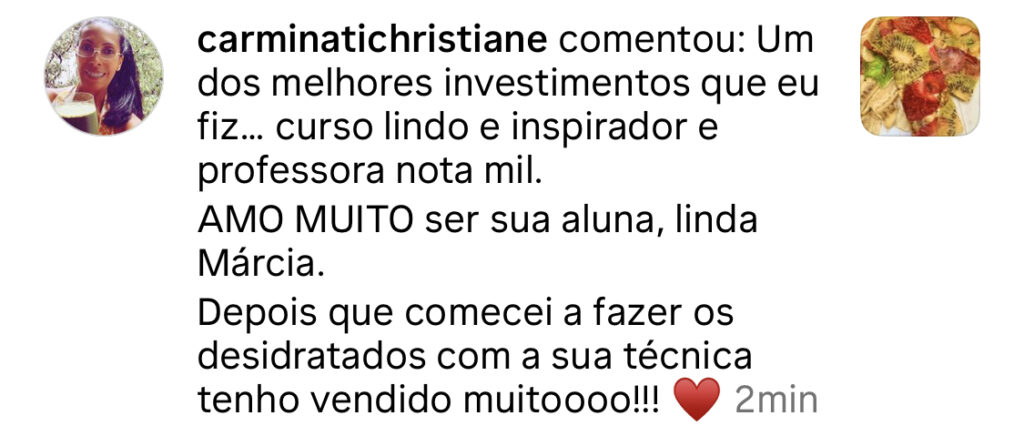 Depoimento de aluna